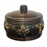K - Vintage Red Wing Pottery Dancing Peasants Bowl with Lid