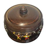 K - Vintage Red Wing Pottery Dancing Peasants Bowl with Lid