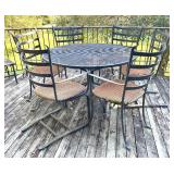 Y - Vintage Metal Patio Table with Six Chairs