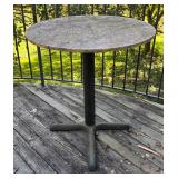 Y - Outdoor Accent Table with Round Stone Top and Metal Base