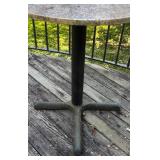 Y - Outdoor Accent Table with Round Stone Top and Metal Base
