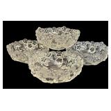 K - Set of 4 Crystal Floral Pattern Bowls