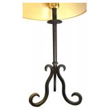 LR - Table Lamp with Wrought Iron Curved Base and Shade