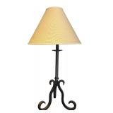 LR - Table Lamp with Wrought Iron Curved Base and Shade