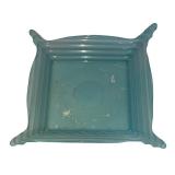 K - Set of Two Blue Square Glass Bowls