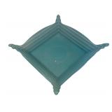 K - Set of Two Blue Square Glass Bowls
