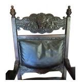 LR - Vintage Ornate Carved Wood Arm Chair