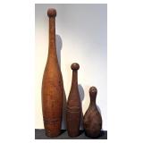 LR - Set of 3 Vintage Wooden Pins