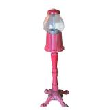 LR - Vintage Red Cast Iron Gumball Machine