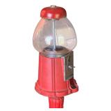 LR - Vintage Red Cast Iron Gumball Machine