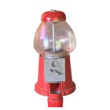 LR - Vintage Red Cast Iron Gumball Machine