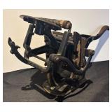 LR - Vintage Cast Iron Tabletop Printing Press with Ornate Details