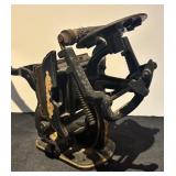 LR - Vintage Cast Iron Tabletop Printing Press with Ornate Details