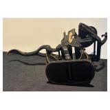 LR - Vintage Cast Iron Tabletop Printing Press with Ornate Details
