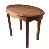 LR - Vintage Oval Wood Accent Table