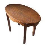 LR - Vintage Oval Wood Accent Table