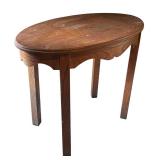 LR - Vintage Oval Wood Accent Table
