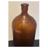 LR - Pair of Vintage Brown Glass Park Brewing Co and Clorox Bottles