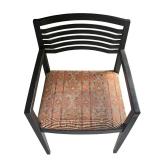 LR - Vintage Arm Chair with Patterned Upholstered Seat