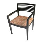 LR - Vintage Arm Chair with Patterned Upholstered Seat