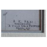 LR - "A Villa For A Painter" Framed Architectural Print by A.K. Arai