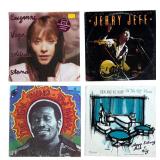 R - Collection of 8 Vinyl Record Albums - Jerry Jeff Walker, Suzanne Vega, 10,000 Maniacs, Taj Mahal & More