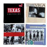 R - Collection of 8 Vinyl Record Albums - Jerry Jeff Walker, Suzanne Vega, 10,000 Maniacs, Taj Mahal & More