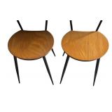 LR - Pair of Metal and Wood Accent Chairs