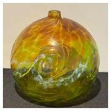 K - Handblown Art Glass Vase with Swirl Design