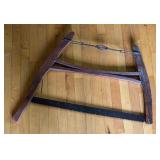 Lot of 3 Vintage Wooden Tools Including Bucksaw, Mallet and Yoke