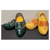 LR - Set of 2 Pairs Vintage Wooden Dutch Clogs
