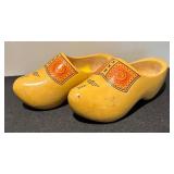 LR - Set of 2 Pairs Vintage Wooden Dutch Clogs