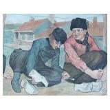 LR - Dutchman Sitting by Fence Print by Karl Verbruggen