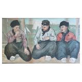 LR - Dutchman Sitting by Fence Print by Karl Verbruggen