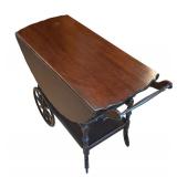 U - Vintage Wooden Drop Leaf Tea Cart