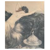 U - Framed Louis Icart Print Titled "Idleness"
