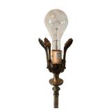 U - Vintage Brass Floor Lamp with Ornate Base