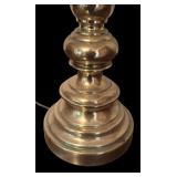 U - Vintage Brass Table Lamp with Pleated Shade