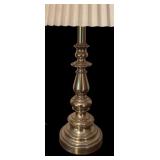 U - Vintage Brass Table Lamp with Pleated Shade