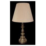 U - Vintage Brass Table Lamp with Pleated Shade