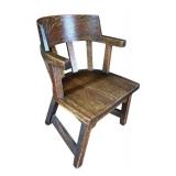 U - Vintage Wooden Armchair with Curved Backrest