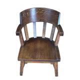 U - Vintage Wooden Armchair with Curved Backrest