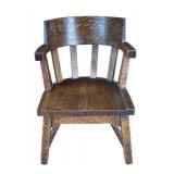 U - Vintage Wooden Armchair with Curved Backrest