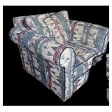 U - Pair of Vintage Simmons Oversized Armchairs with Ottoman