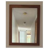U - Vintage Wall Mirror with Wood Frame