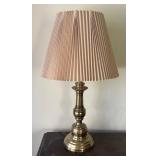 U - Vintage Brass Table Lamp with Pleated Shade