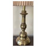U - Vintage Brass Table Lamp with Pleated Shade