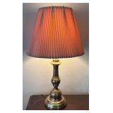 U - Vintage Brass Table Lamp with Pleated Shade