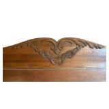 U - Vintage Full Size Wooden Headboard with Carved Details