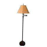 U - Vintage Floor Lamp with Shade and Ornate Metal Base